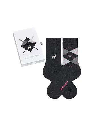 BURLINGTON | Damen Socken Geschenkebox 2er Pkg 36-41 EVERYDAY X-MAS BOX sortiment | grau